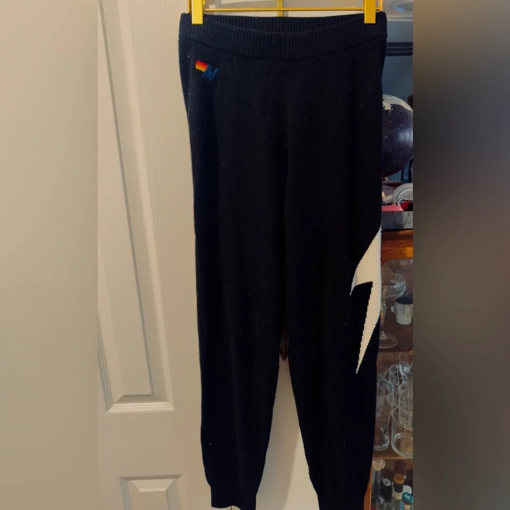 Black Pants with White Lightning Bolt Design - Picture 5 of 7